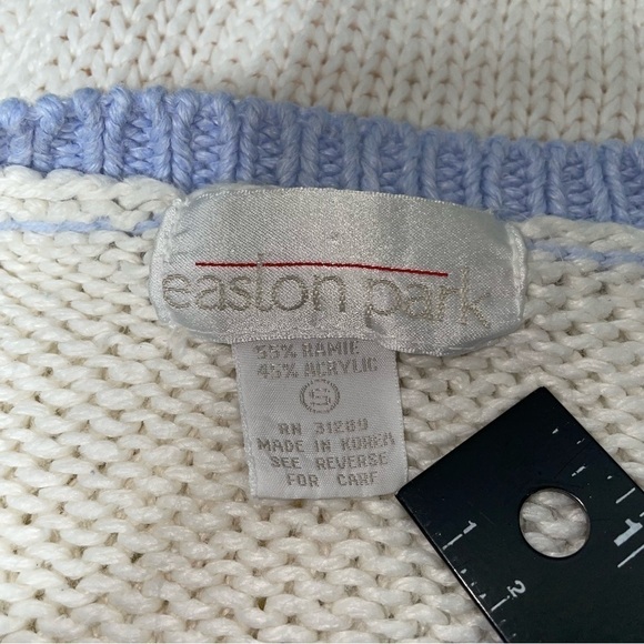 Vintage Easton Park Pastel Chevron Knitted Sweater Easter Spring Size Small - Picture 4 of 6